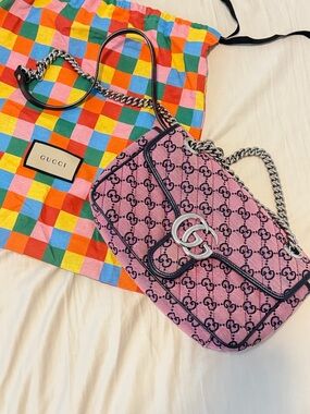 Gucci Pink Large Marmont bag with Iconic GG Monogram